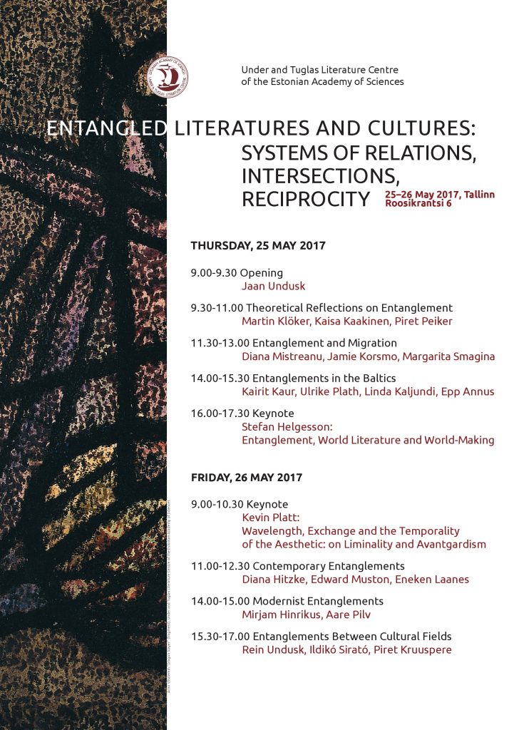 Konverentsi plakat Entangled Literatures and Cultures